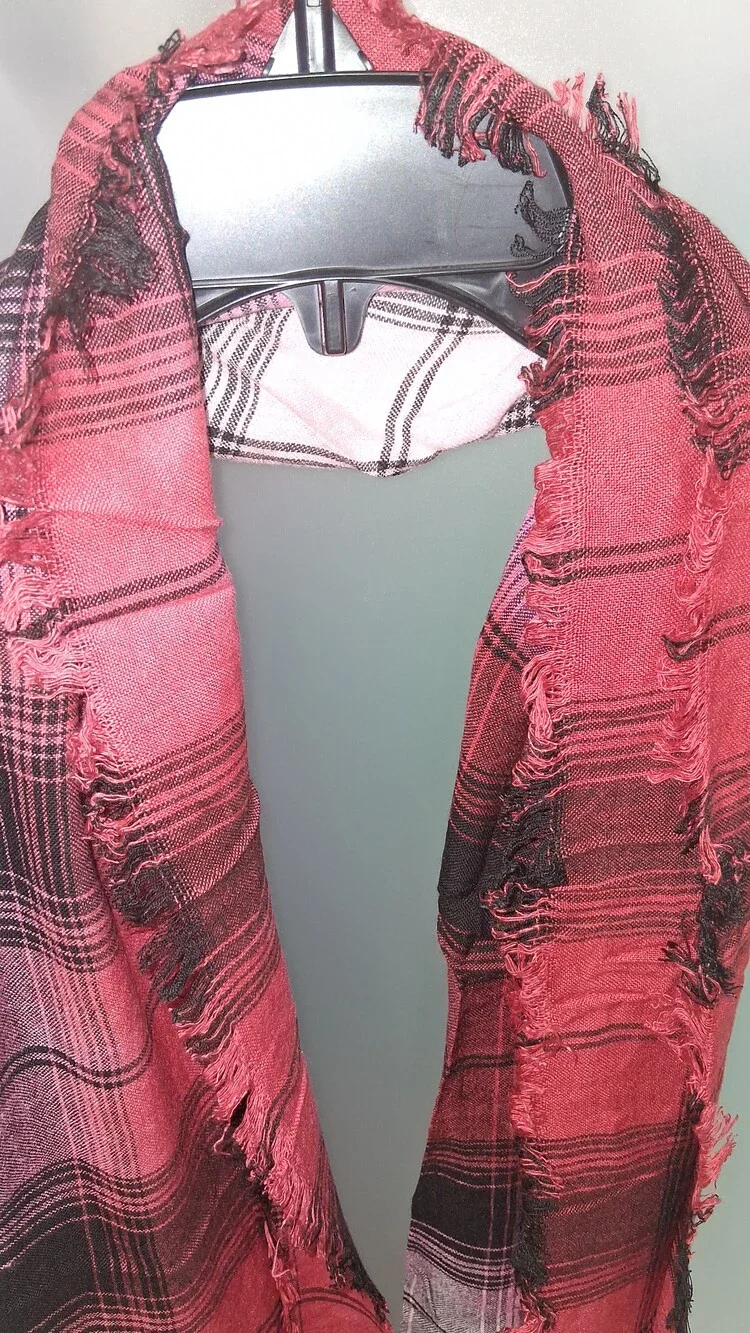 Collection 18 Fire Island Red Plaid Scarf NWT